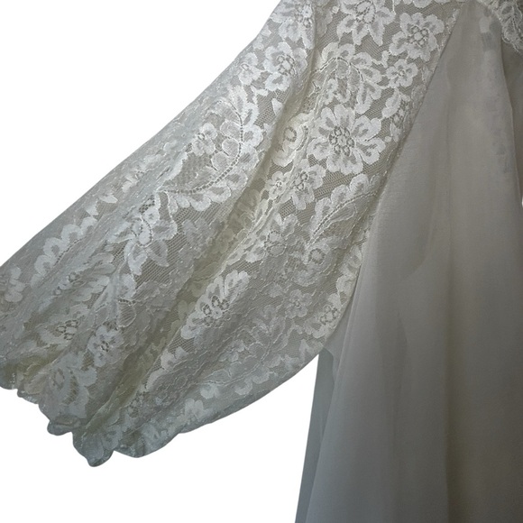 Vanity Fair Retro 60s Peignoir Two Piece Romantic Lace Nightgown & Robe Set S/M - Picture 10 of 15